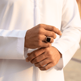 Qadr Black Stone Ring - Salaam Gallery