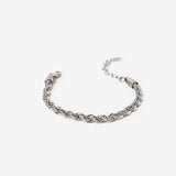 silver stainless steel essential rope chain bracelet by Salaam Gallery, elegant and affordable jewelry