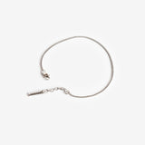 silver stainless steel minimal box chain bracelet by Salaam Gallery, elegant and affordable jewelry	