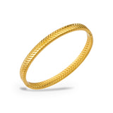 Sunbula Wheat Bangle – 18K gold plated stainless steel, on a white background