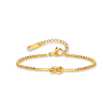 Wafa Knot Bracelet – 18K gold plated stainless steel, on a white background
