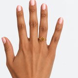 Wardah Rose Ring – 18K gold plated stainless steel, styled lifestyle shot