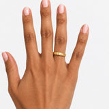Zahra Petal Band Ring – 18K gold plated stainless steel, styled lifestyle shot