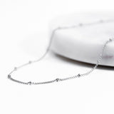 Silver Dotted Link Necklace 